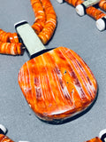 Native American Best Massive Santo Domingo Spiny Oyster Inlaid Authentic Necklace-Nativo Arts