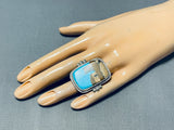 Top Five Inlayers Native American Navajo Turquoise Sterling Silver Monument Valley Ring-Nativo Arts