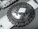 Women's Vintage Native American Navajo Sterling Silver White Belt Concho Belt-Nativo Arts