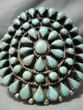 One Of Best Vintage Native American Navajo Teardrop Royston Turquoise Sterling Silver Bracelet-Nativo Arts
