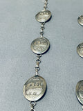 Longer Quite Detailed Vintage Native American Navajo Sterling Silver Necklace- Amazing-Nativo Arts