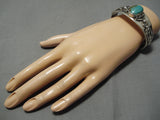 Quality Vintage Native American Navajo Lee Royston Turquoise Sterling Silver Bracelet Old-Nativo Arts