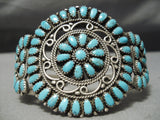 Authentic Vintage Native American Navajo Larry Moses Begay Turquoise Sterling Silver Bracelet-Nativo Arts