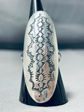 One Of The Most Heavily Detailed Vintage Native American Navajo Domed Sterling Silver Ring-Nativo Arts