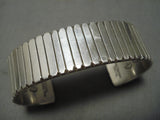 Important Vintage Native American Navajo Hand Tooled Alex Sanchez Sterling Silver Bracelet Old-Nativo Arts