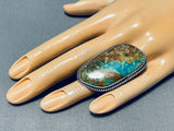 Julian Chavez Vintage Native American Zuni Royston Turquoise Sterling Silver Ring-Nativo Arts