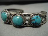 Magnificent Vintage Navajo Sterling Silver Native American Turquoise Bracelet-Nativo Arts
