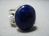Important Navajo Lapis Sterling Silver Ring Native American-Nativo Arts