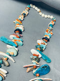Native American 428 Gram Most Unique Vintage Santo Domingo Jacla Turquoise Necklace Old-Nativo Arts