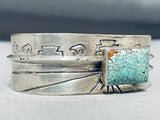 Rosie Sweet Vintage Native American Navajo Spiderweb Turquoise Sterling Silver Bracelet-Nativo Arts