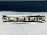 Bruce Morgan Vintage Native American Navajo Sterling Silver 14k Gold Bracelet-Nativo Arts
