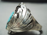 Authentic Badger Native American Navajo Turquoise Sterling Silver Ring-Nativo Arts