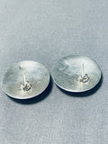 Dynamic Vintage Native American Navajo Sterling Silver Earrings-Nativo Arts