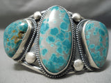 Important Vintage Native American Navajo Verdy Jake Turquoise Sterling Silver Bracelet-Nativo Arts