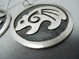 Phenomenal Vintage Hopi Native American Sterling Silver Earrings Old-Nativo Arts