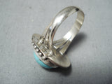 Big Domed Turquoise Vintage Native American Navajo Sterling Silver Ring Old-Nativo Arts
