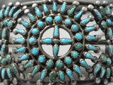One Best Early Vintage Zuni Native American Turquoise Sterling Silver Bracelet-Nativo Arts
