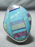 Intense Inlay San Felipe Inlay Turquoise Synth Opal Sterling Silver Ring-Nativo Arts