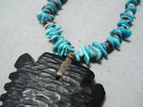 Awesome Vintage Native American Navajo Turquoise Arrowhead Sterling Silver Necklace-Nativo Arts