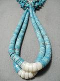 Incredible Vintage Navajo Turquoise Heishi White Shell Necklace & Jacla Native American-Nativo Arts