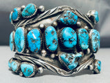 One Of The Most Unique Vintage Native American Navajo Turquoise Sterling Silver Bracelet-Nativo Arts