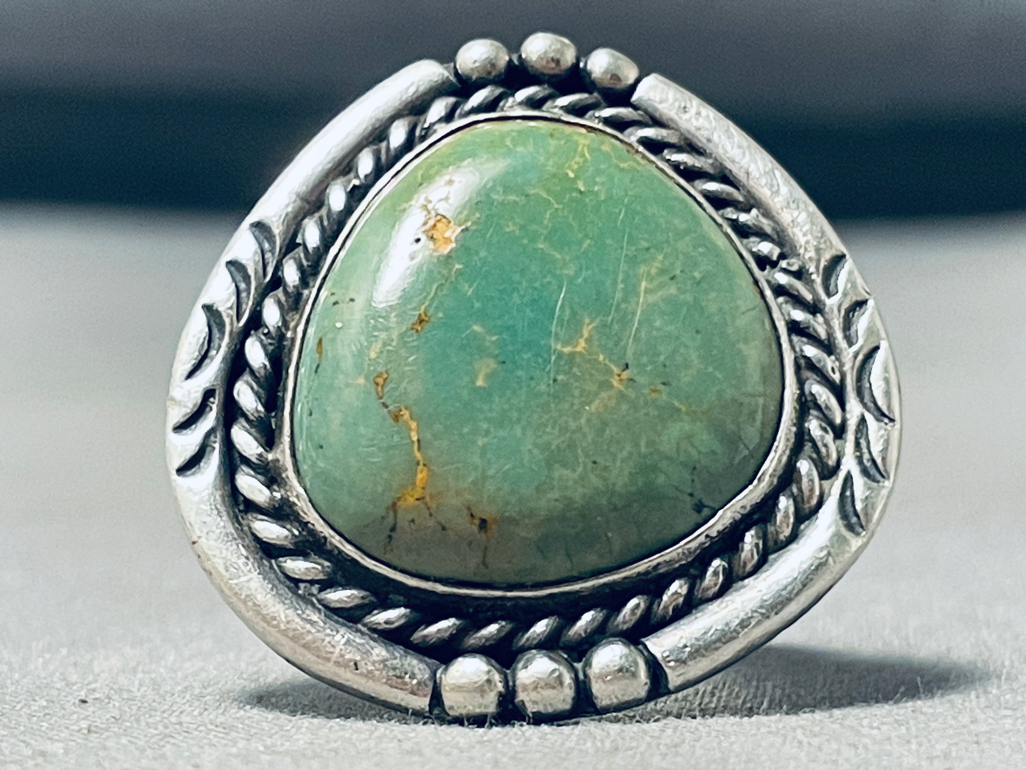 NAVAJO SIGNED good MLS TURQUOISE STERLING RING