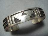 Fantastic Vintage Navajo Sterling Silver Bracelet Native American Old-Nativo Arts