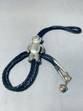 Towering Mudhead Benally Vintage Native American Navajo Sterling Silver Bolo Tie-Nativo Arts