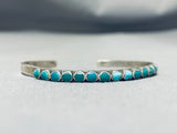 Superb Vintage Native American Navajo Blue And Green Turquoise Sterling Silver Bracelet-Nativo Arts