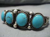 Museum Vintage Native American Navajo #8 Turquoise Sterling Silver Bracelet Cuff-Nativo Arts