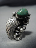 Beautiful Green Turquoise Vintage Navajo Sterling Silver Native American Jewelry Ring-Nativo Arts