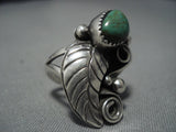 Beautiful Green Turquoise Vintage Navajo Sterling Silver Native American Jewelry Ring-Nativo Arts