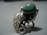 Beautiful Green Turquoise Vintage Navajo Sterling Silver Native American Jewelry Ring-Nativo Arts