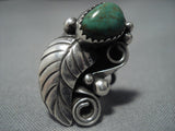 Beautiful Green Turquoise Vintage Navajo Sterling Silver Native American Jewelry Ring-Nativo Arts