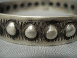 Beautiful Navajo Sterling Native American Jewelry Silver Repoussed Bangle Bracelet-Nativo Arts