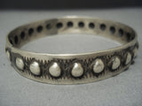 Beautiful Navajo Sterling Native American Jewelry Silver Repoussed Bangle Bracelet-Nativo Arts