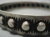 Beautiful Navajo Sterling Native American Jewelry Silver Repoussed Bangle Bracelet-Nativo Arts