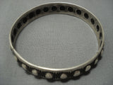 Beautiful Navajo Sterling Native American Jewelry Silver Repoussed Bangle Bracelet-Nativo Arts