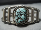 Beautiful Seafoam Turquoise Vintage Native American Jewelry Navajo Sterling Silver Bracelet Old-Nativo Arts