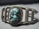 Beautiful Seafoam Turquoise Vintage Native American Jewelry Navajo Sterling Silver Bracelet Old-Nativo Arts