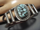 Beautiful Seafoam Turquoise Vintage Native American Jewelry Navajo Sterling Silver Bracelet Old-Nativo Arts