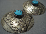 Beautiful Vintage Native American Jewelry Navajo Snake Eyes Turquoise Sterling Silver Earrings Old-Nativo Arts
