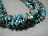 Beautiful Vintage Santo Domingo/ Navajo Native American Jewelry jewelry Turquoise Nugget Heishi Necklace-Nativo Arts