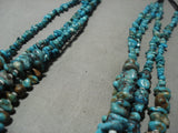 Beautiful Vintage Santo Domingo/ Navajo Native American Jewelry jewelry Turquoise Nugget Heishi Necklace-Nativo Arts