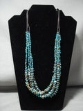 Beautiful Vintage Santo Domingo/ Navajo Native American Jewelry jewelry Turquoise Nugget Heishi Necklace-Nativo Arts