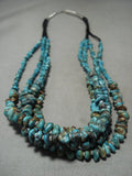 Beautiful Vintage Santo Domingo/ Navajo Native American Jewelry jewelry Turquoise Nugget Heishi Necklace-Nativo Arts