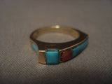 Beautiful Vintage Zuni/ Navajo Native American Jewelry jewelry 14k Gold Turquoise Ring-Nativo Arts