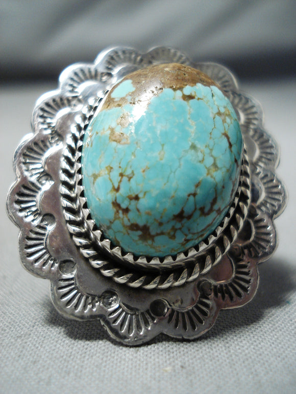 Fabulous San Felipe Native American 8 Turquoise Sterling Silver Ring-Nativo Arts