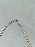 Sweet Native American Navajo Turquoise & Coral Sterling Silver Necklace-Nativo Arts