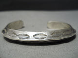 Heavy 52 Gram Thick Vintage Native American Navajo Sterling Silver Sun Stamp Bracelet-Nativo Arts